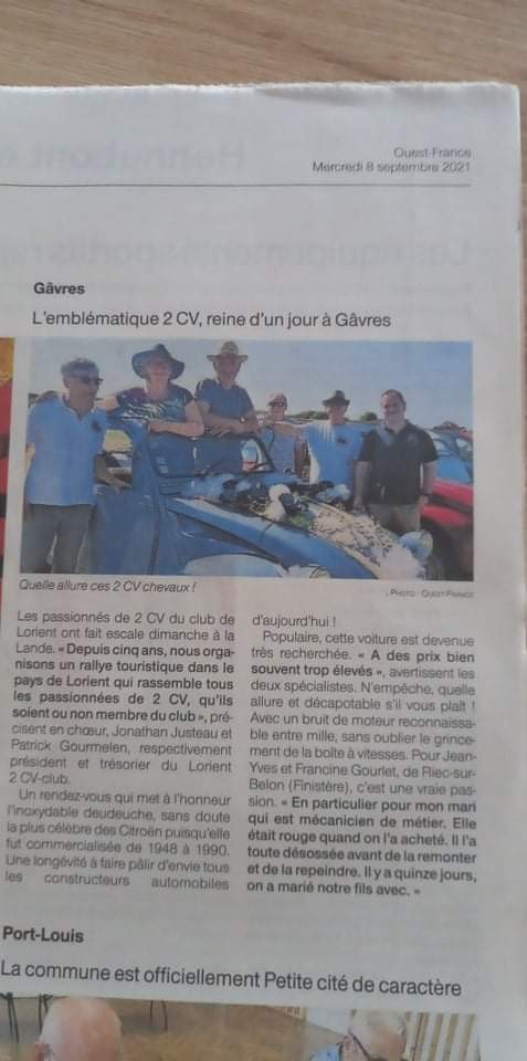 Article du Ouest France (Gâvres)